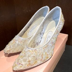 Women’s evening beaded shoes